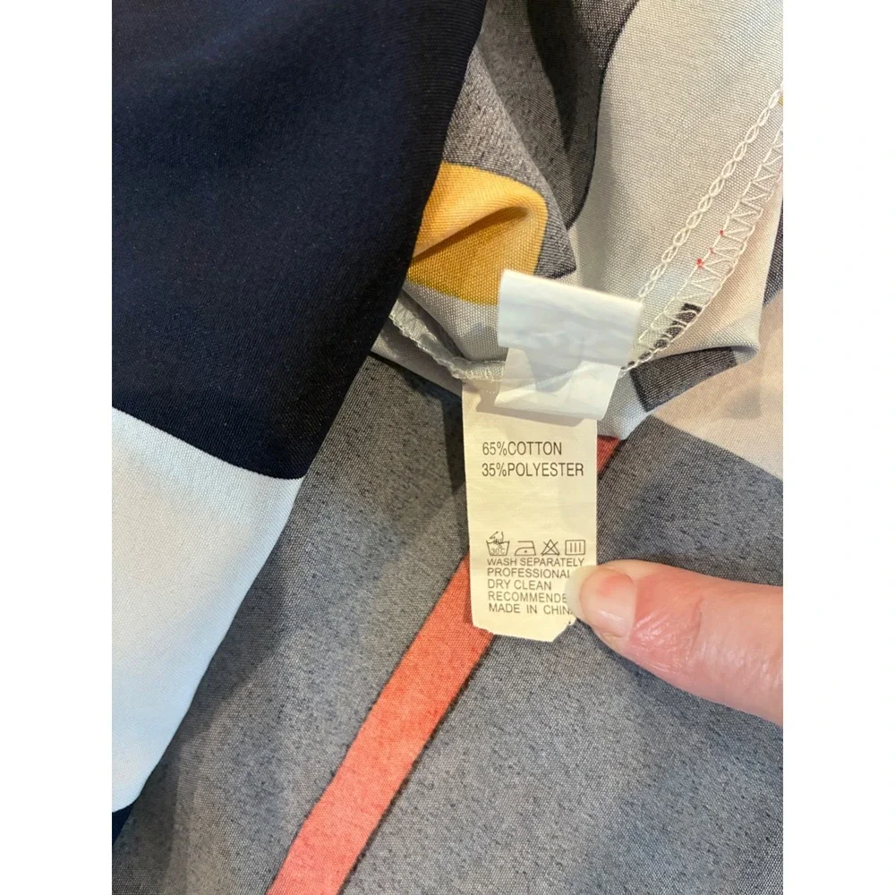 Abstract Geometric Colorblock Shift Dress XL Short Sleeve Mod Art Pop Modernist‎ - Picture 4 of 7